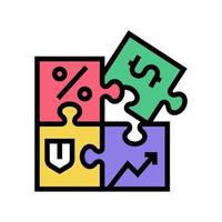 Puzzle zum Erstellen von Business-Farbsymbol-Vektorillustration vektor