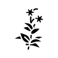 Blume Pflanze Phytotherapie Glyphe Symbol Vektor Illustration