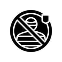 Dieb schützt Glyphen-Symbol Vektor Illustration flach