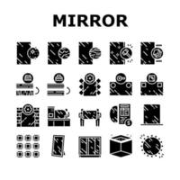 spegel installation samling ikoner set vektor