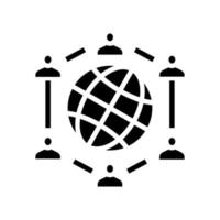 globale Kommunikation Glyphen-Symbol-Vektor-Illustration vektor