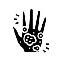 Hand Ekzem Glyphe Symbol Vektor Illustration