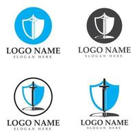 schild und schwert logo icon design template.guardian icon.security element. vektor