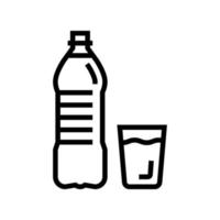 flasche und tasse wasser linie symbol vektor illustration