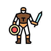 Gladiator antiken griechischen Krieger Farbe Symbol Vektor Illustration