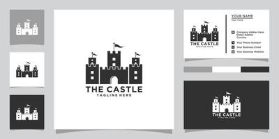 vektor illustration av slottet logotyp design emblem, palats, fästning