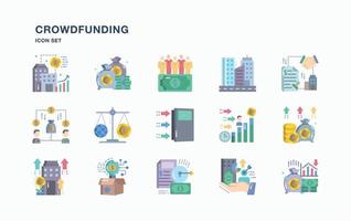 Crowdfunding und Business-Icon-Set vektor