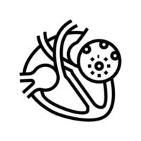 Myokarditis Krankheitslinie Symbol Vektor Illustration