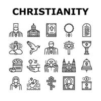 christentum, religion, kirche, heiligenbilder, satz, vektor