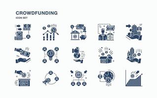 Crowdfunding und Business-Icon-Set vektor