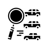 suche fahrzeuge glyph symbol vektor illustration
