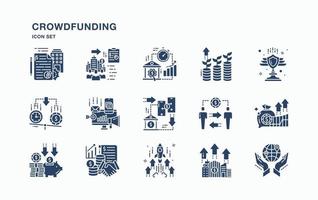 Crowdfunding und Business-Icon-Set vektor