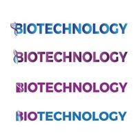Biotechnologie-Logo-Bundle-Set mit DNA-Symbol vektor