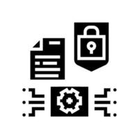 Glyphensymbol-Vektorillustration für den Schutz elektronischer Dokumente vektor