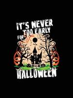 Halloween-Horror-Vintage-T-Shirt-Design, beängstigende Druckvorlagen-Vektorgrafiken, hochwertiges Typografie-Illustrations-Shirt-Design vektor