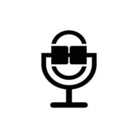 Coole Lächeln-Podcast-Logo-Vektorvorlage vektor