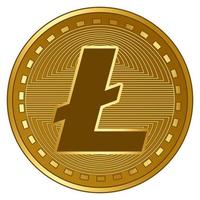 guld futuristisk litecoin kryptovaluta mynt vektorillustration vektor
