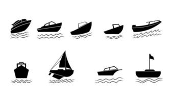 segelbåt siluett samling vektor