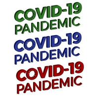 Covid-19 Pandemie 3D-Texteffekt mit mehreren Farben vektor