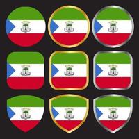 äquatorialguinea flaggenvektorsymbol mit gold- und silberrand vektor