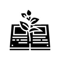 Lesebuch für wachsendes Wissen Glyphen-Symbol-Vektor-Illustration vektor