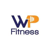 wp-buchstabe anfängliches fitness-logo vektor