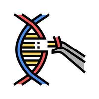 modifikation und konstruktion genetisches molekül farbe symbol vektor illustration