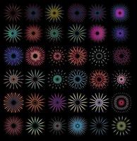 bunte lebendige farbverlauf feuerwerk symbol logo illustration dekorative vektorvorlage mega-bundle-set vektor