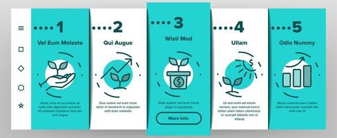 Onboarding-Symbole für wachsende Geldanlage setzen Vektor