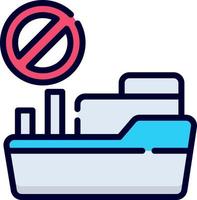 Verbotenes Schiffssymbol, Gesundheitswesen und medizinische Ikone. vektor