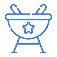 Essen, Grill-Symbol, Vektordesign Symbol für den Unabhängigkeitstag der USA. vektor