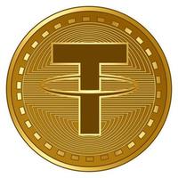 gold futuristische halteseil kryptowährung münze vektorillustration vektor