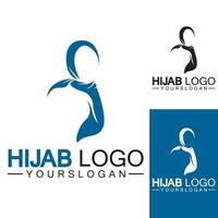 hijab logotyp design vektor mall