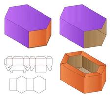 Box Verpackung gestanzte Vorlage Design. 3D-Modell vektor