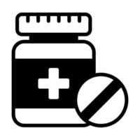 medizin, tablettenflaschensymbol, gesundheitswesen und medizinisches symbol. vektor