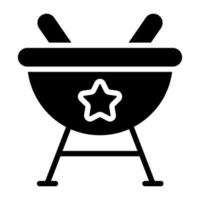 Essen, Grill-Symbol, Vektordesign Symbol für den Unabhängigkeitstag der USA. vektor