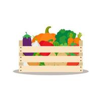 grönsaker i låda vektor