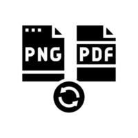 Konvertieren Sie png in eine pdf-Datei Glyphensymbol-Vektorillustration vektor