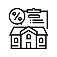 Hypothek für Haus kaufen Symbol Leitung Symbol Vektor Illustration