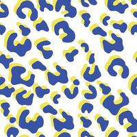 nahtloses Muster. heller Hintergrund im Pop-Art-Stil. Animal-Print Leopard Blau und Gelb. Modedruck für Stoff, Verpackung, Textil, Tapete vektor