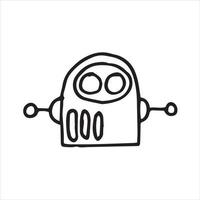 einfache Vektorzeichnung im Doodle-Stil. Roboter. süße roboterhand mit linien gezeichnet. lustige Illustration für Kinder vektor