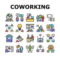 coworking tjänst samling ikoner som vektor