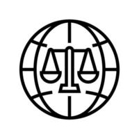 internationell rättsvetenskap linje ikon vektorillustration vektor