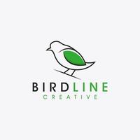 Designvorlage für das Logo mit Vogellinie vektor