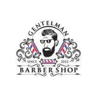 Gentleman Barber Shop Vintage-Logo-Design vektor