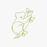 koala linjekonst logotyp illustration vektor mall