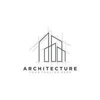 Architektur-Logo-Design, Vektor-Bauunternehmen-Markendesign-Vorlage. Architekt und Bauvektor-Logo-Vorlage vektor