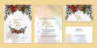 Elegante florale Hochzeitseinladungskarte in skandinavischen Farben vektor