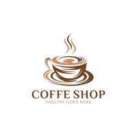 Café-Logo-Design-Vektor-Illustration-Vorlage vektor