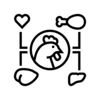 Hühnerrestaurant Teillinie Symbol Vektor Illustration